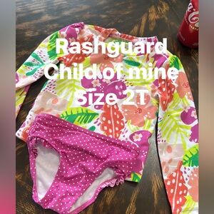 child of mine Floral Rashguard Set - Pink, Coral, Green, Purple